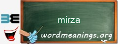 WordMeaning blackboard for mirza